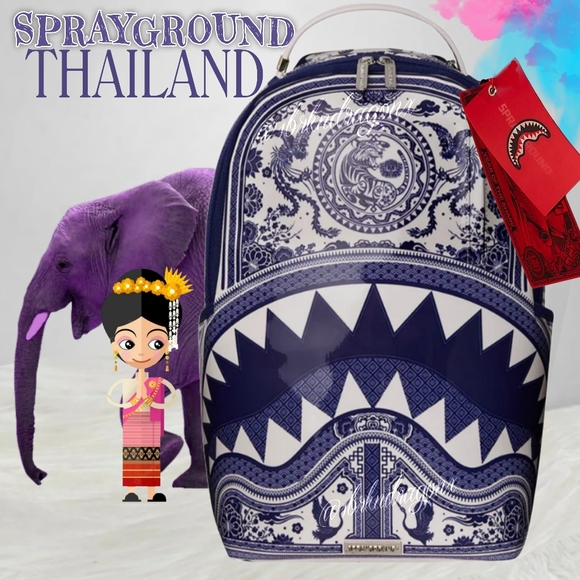 Special RARE Thailand Scribes Sprayground Backpack Bag Lkmited Edition Pristine - Picture 3 of 11